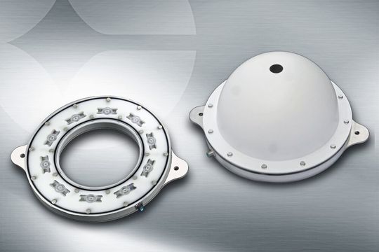 Die Dom- und Ringbeleuchtung des US-Herstellers Spectrum Illumination ist in insgesamt acht Farber erhältich und in Infrarot. Die Dom- und Ringbeleuchtung des US-Herstellers Spectrum Illumination ist in insgesamt acht Farber erhältich und in Infrarot.