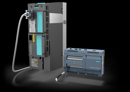 Sinamics Connect 300 ist ein IoT-Gateway mit eigener LAN-Anbindung. Mit der Plug-and-play-Lösung lassen sich Sinamics-LV-Umrichter in die IT-Welt einbinden. Sinamics Connect 300 ist ein IoT-Gateway mit eigener LAN-Anbindung. Mit der Plug-and-play-Lösung lassen sich Sinamics-LV-Umrichter in die IT-Welt einbinden.