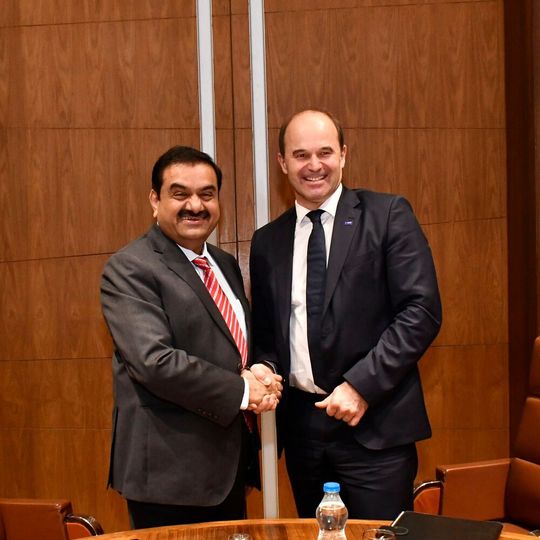 Martin Brudermüller, Chairman of the Board of Executive Directors of BASF (right) and Gautam Adani, Chairman of the Adani Group, signed a letter of intent to explore a joint investment in the acrylic value chain in Mundra, India. Martin Brudermüller, Chairman of the Board of Executive Directors of BASF (right) and Gautam Adani, Chairman of the Adani Group, signed a letter of intent to explore a joint investment in the acrylic value chain in Mundra, India.
