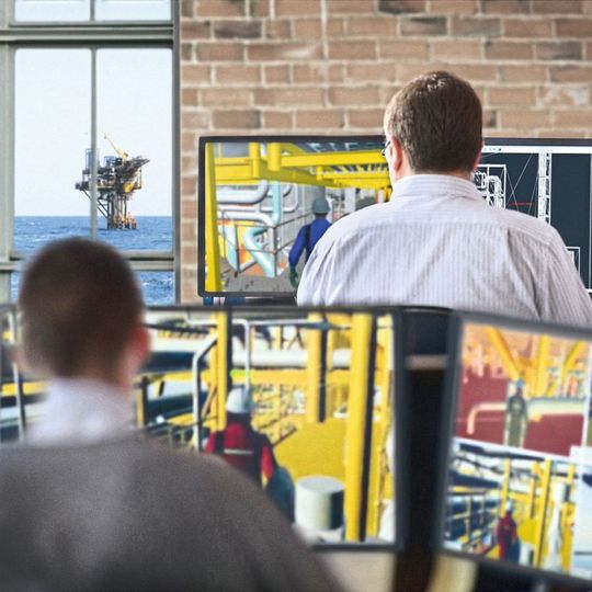 Die Virtual Reality-Plattform Comos Walkinside wird von Anlageningenieuren und Bedienpersonal zu Betriebs-, Schulungs- und Simulationszwecken verwendet. Die Virtual Reality-Plattform Comos Walkinside wird von Anlageningenieuren und Bedienpersonal zu Betriebs-, Schulungs- und Simulationszwecken verwendet.
