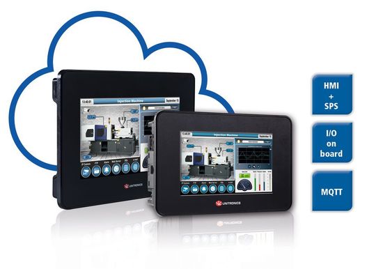 UniStream Built-in: All-In-One SPS mit 5" oder 7" HMI. Display, CPU, Kommunikations-Schnittstellen und E/A-Kanäle sind in einem kompakten Gehäuse untergebracht. Die verschiedenen Modelle unterscheiden sich in der Anzahl und Kombination der E/A-Kanäle. UniStream Built-in: All-In-One SPS mit 5" oder 7" HMI. Display, CPU, Kommunikations-Schnittstellen und E/A-Kanäle sind in einem kompakten Gehäuse untergebracht. Die verschiedenen Modelle unterscheiden sich in der Anzahl und Kombination der E/A-Kanäle.