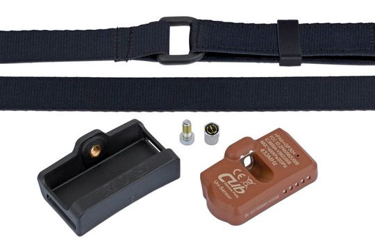 Das Truck-RDK-System besteht aus einem Halteband und Halter sowie dem eigentlichen Sensor.