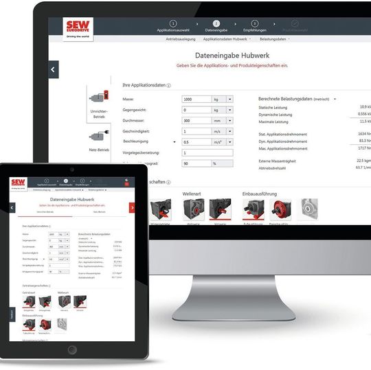 Mit dem Online-Tool „Antriebsauslegung“ gehören komplizierte Berechnungen der Vergangenheit an. Mit dem Online-Tool „Antriebsauslegung“ gehören komplizierte Berechnungen der Vergangenheit an.