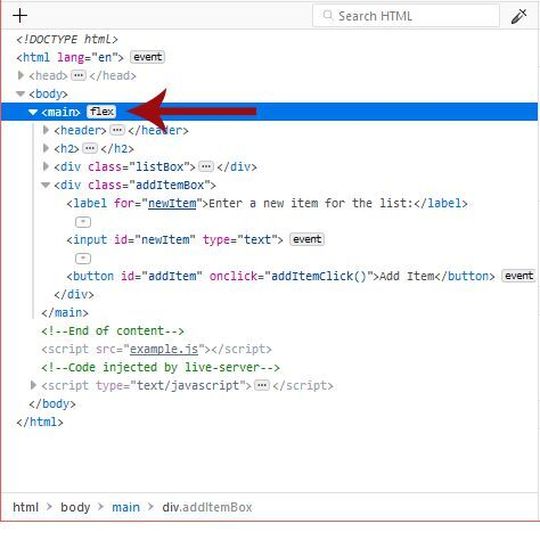 Mit der Flex-Markierung bietet innerhalb der Firefox DevTools einen einfachen Zugriff auf die Flexbox-Layoutfunktionen. Mit der Flex-Markierung bietet innerhalb der Firefox DevTools einen einfachen Zugriff auf die Flexbox-Layoutfunktionen.
