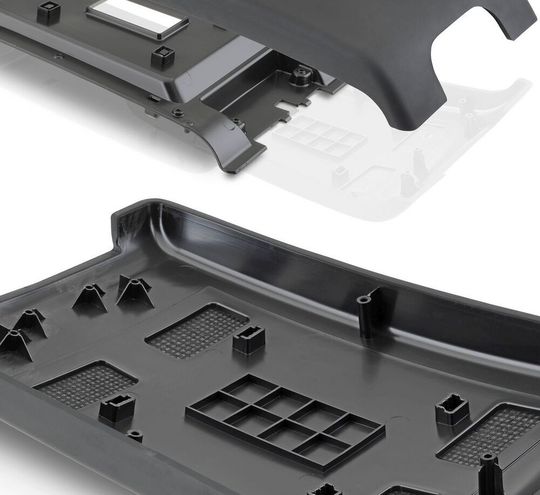 Krauss-Maffei demonstriert auf der JEC World 2019 (Halle 6, Stand R28) unter anderem anhand dieser Funktions- und Sichtbauteile für den Kfz-Bereich, wie man Compositekomponenten produktiv und wirtschaftlich im One-shot-Verfahren mit partiellen Verstärkungsstrukturen ausstatten kann... Krauss-Maffei demonstriert auf der JEC World 2019 (Halle 6, Stand R28) unter anderem anhand dieser Funktions- und Sichtbauteile für den Kfz-Bereich, wie man Compositekomponenten produktiv und wirtschaftlich im One-shot-Verfahren mit partiellen Verstärkungsstrukturen ausstatten kann...