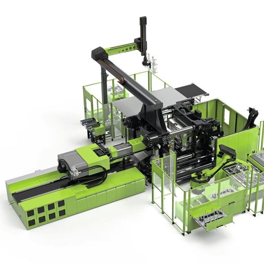 Wer hoch integrierte, komplett automatisierte Anlagen, wie etwa diese Fertigungszelle für Compositeteile sucht, dem sei der Gang zum Engel-Stand geraten. Wer hoch integrierte, komplett automatisierte Anlagen, wie etwa diese Fertigungszelle für Compositeteile sucht, dem sei der Gang zum Engel-Stand geraten.