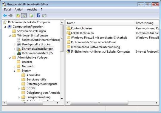 Ein Editor erlaubt die komfortable Verwaltung der lokalen Gruppenrichtlinien Ein Editor erlaubt die komfortable Verwaltung der lokalen Gruppenrichtlinien