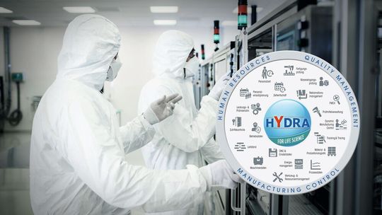 Die MES-Branchenlösung Hydra for Life Science bietet ein breites Feld an Standardfunktionen für regulierte Fertigungsunternehmen. Die MES-Branchenlösung Hydra for Life Science bietet ein breites Feld an Standardfunktionen für regulierte Fertigungsunternehmen.