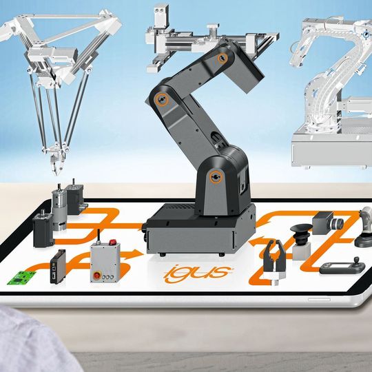 Robolink-Gelenkarme und neues digitales Plattformkonzept sollen den Einstieg in die kostengünstige Automatisierung einfach machen – zu besichtigen am Igus-Stand. Robolink-Gelenkarme und neues digitales Plattformkonzept sollen den Einstieg in die kostengünstige Automatisierung einfach machen – zu besichtigen am Igus-Stand.