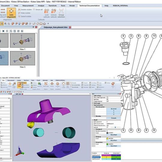 Die neuen Funktionen für die Technische Dokumentation, die Split-Funktion, die Wandstärken-Messfunktion in Echtzeit, die Feature-Erkennung und ein benutzerfreundlicher Import-Dialog gehören zu den Neuerung der 3D-View-Station. Die neuen Funktionen für die Technische Dokumentation, die Split-Funktion, die Wandstärken-Messfunktion in Echtzeit, die Feature-Erkennung und ein benutzerfreundlicher Import-Dialog gehören zu den Neuerung der 3D-View-Station.