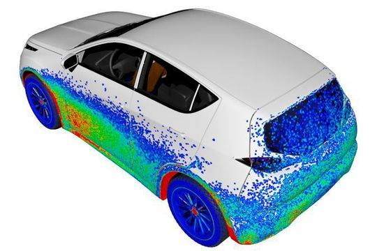 Die CFD-Simulation (Computational Fluid Dynamics) eignet sich zum Beispiel, um die Verschmutzung eines Fahrzeugs während der Nutzung zu simulieren.