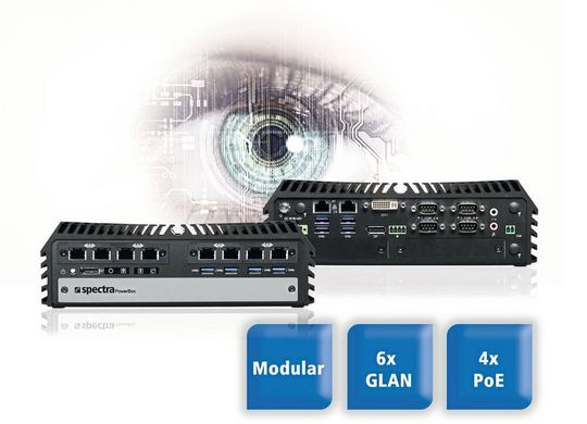 Die Spectra Power Box 400-i7 BV ist ein lüfterloser Mini-PC für die industrielle Bildverarbeitung. Die Spectra Power Box 400-i7 BV ist ein lüfterloser Mini-PC für die industrielle Bildverarbeitung.
