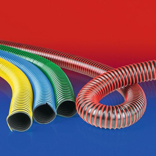 Der antistatische Polyurethanschlauch Airduc Pur 350 AS Twin Color kann in zwei Farben und in jede gewünschte Farbkombination eingefärbt werden. Der antistatische Polyurethanschlauch Airduc Pur 350 AS Twin Color kann in zwei Farben und in jede gewünschte Farbkombination eingefärbt werden.