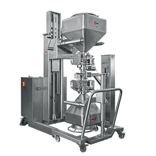 Transfer station with lifting device Transfer station with lifting device