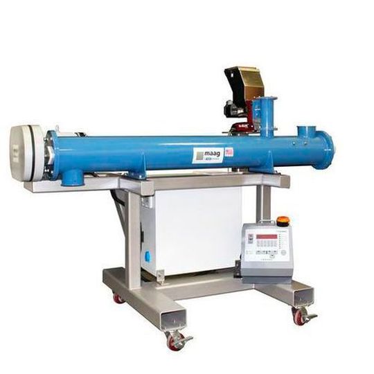 The Maag Colorex color mixer will allow the operator to color natural or virgin resins directly out of the pulveriser or from a silo. The Maag Colorex color mixer will allow the operator to color natural or virgin resins directly out of the pulveriser or from a silo.