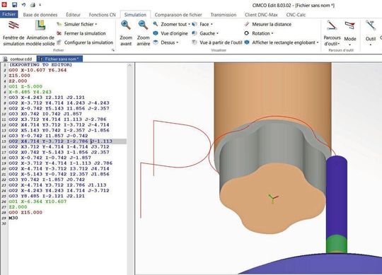 Le module CNC-CALC de CIMCO permet de générer un parcours outil à partir d’un DXF. Le module CNC-CALC de CIMCO permet de générer un parcours outil à partir d’un DXF.