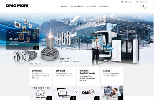 So sieht die neue Website von DMG Mori nach dem Relaunch aus.