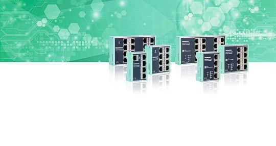 Helmholz hat unmanaged Ethernet-Switche sowie managed Profinet-Switche entwickelt. Die Ethernet-Switche sind mit 49 mm Breite in der 5-Port-Version bzw. 65 mm für 8 Ports verfügbar. Helmholz hat unmanaged Ethernet-Switche sowie managed Profinet-Switche entwickelt. Die Ethernet-Switche sind mit 49 mm Breite in der 5-Port-Version bzw. 65 mm für 8 Ports verfügbar.