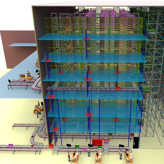 Innenansicht: 3D-Layout des neuen Logistikzentrums von Franz Binder in Neckarsulm. Innenansicht: 3D-Layout des neuen Logistikzentrums von Franz Binder in Neckarsulm.