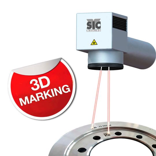 Lasermarkierköpfe mit 3D-Höhenausgleich können sehr einfach in Produktionsanlagen integriert werden.