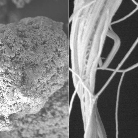By mixing polymer powder in solution to generate a film that they then stretched, MIT researchers have changed polyethylene’s microstructure, from spaghetti-like clumps of molecular chains (left), to straighter strands (right), allowing heat to conduct through the polymer, better than most metals. By mixing polymer powder in solution to generate a film that they then stretched, MIT researchers have changed polyethylene’s microstructure, from spaghetti-like clumps of molecular chains (left), to straighter strands (right), allowing heat to conduct through the polymer, better than most metals.