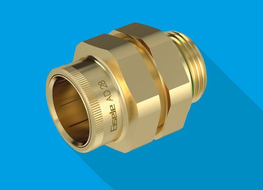 Die Steckverschraubungen der Liquidline Serie 2500 aus entzinkungsbeständigem Messing ergänzt Eisele um den bisher größten Anschluss mit 28 mm Außendurchmesser. Die Steckverschraubungen der Liquidline Serie 2500 aus entzinkungsbeständigem Messing ergänzt Eisele um den bisher größten Anschluss mit 28 mm Außendurchmesser.