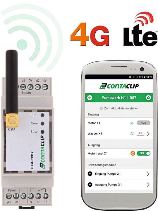 Bedarfsgerecht konfigurierbare Kommunikationsmodule zur Fernwirkung und Fernwartung mit 4G-Funkübertragung. Bedarfsgerecht konfigurierbare Kommunikationsmodule zur Fernwirkung und Fernwartung mit 4G-Funkübertragung.