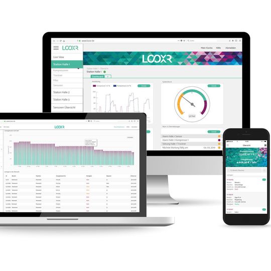 Maximale Transparenz, Versorgungssicherheit und Energieeffizienz – mit „Looxr Druckluft 4.0“ soll das in Zukunft auch für Druckluft möglich sein. Maximale Transparenz, Versorgungssicherheit und Energieeffizienz – mit „Looxr Druckluft 4.0“ soll das in Zukunft auch für Druckluft möglich sein.
