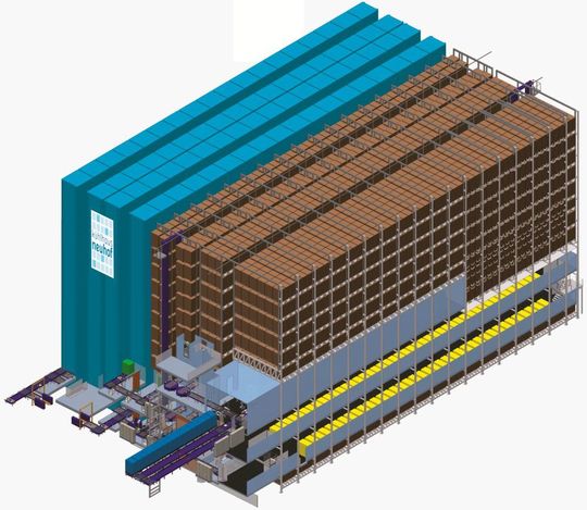 Der Neubau (brauner Bereich) konnte innerhalb von 20 Monaten realisiert werden. Der Neubau (brauner Bereich) konnte innerhalb von 20 Monaten realisiert werden.