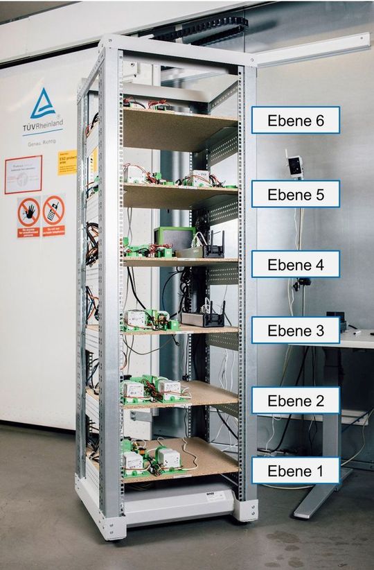 Smart Home im Rack: Jede Ebene entspricht einem Raum in einem smarten Haus.
