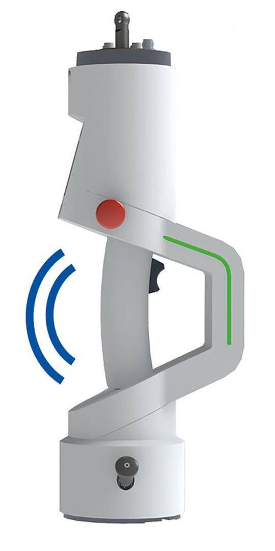 Der elektrische Seilbalancer SRBC reagiert nicht nur auf die Bewegungs- impulse des Bedieners, er liest auch wichtige Prozessparameter automatisch aus, erkennt Raumgrenzen und passt die Dynamik der Längsbewegung dem Gewicht an.