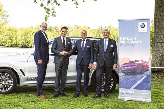 Die Führung von May & Olde 2019 (v.li.): Ralf Pohlmann, kaufmännischer Geschäftsführer, und Christian Rönsch, geschäftsführender Gesellschafter sowie die beiden Gesellschafter Hans-Otto Olde und Michael May.