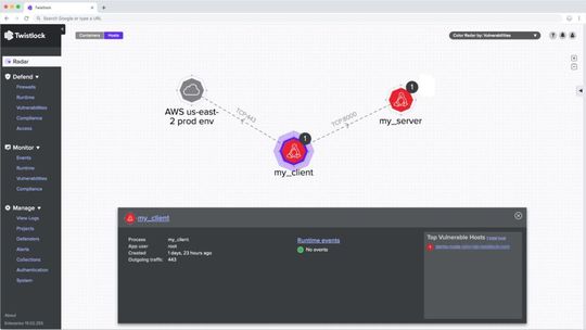 Ein essentielles Feature von Twistlock ist die Cloud-native Netzwerk-Firewall samt Host-Radar.