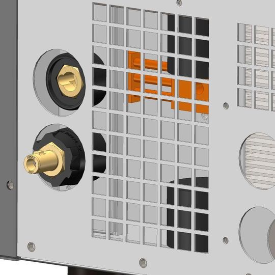 Anschlüsse der Stromquelle mit Codierstecker. Anschlüsse der Stromquelle mit Codierstecker.