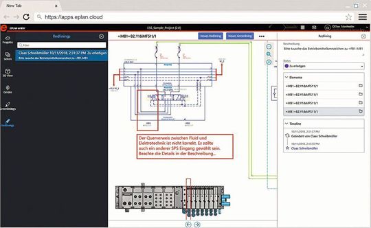 Eplan Eview ermöglicht einen durchgängigen Redlining-Workflow zwischen dem Engineering und den nachgelagerten Prozessen wie Fertigung und Instandhaltung. Projektdaten sind jederzeit in der Cloud verfügbar. Eplan Eview ermöglicht einen durchgängigen Redlining-Workflow zwischen dem Engineering und den nachgelagerten Prozessen wie Fertigung und Instandhaltung. Projektdaten sind jederzeit in der Cloud verfügbar.