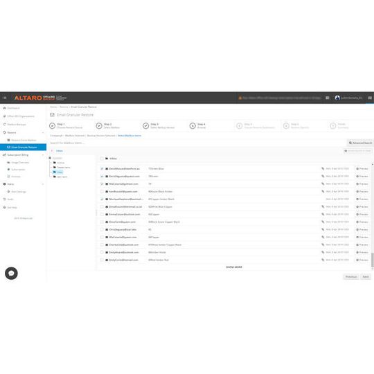 Altaro Office 365 Backup ist nun auch für Unternehmenskunden, Consultants und Reseller verfügbar. Altaro Office 365 Backup ist nun auch für Unternehmenskunden, Consultants und Reseller verfügbar.
