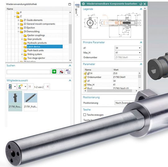 Conventional data from the manufacturers of standard components are no longer parametric due to the neutral interface. The Hasco system gets round this situation through data packages that are directly tailored to the CAD system. Conventional data from the manufacturers of standard components are no longer parametric due to the neutral interface. The Hasco system gets round this situation through data packages that are directly tailored to the CAD system.