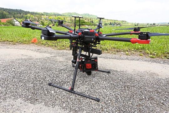 Auch eine Drohne kam bei der Messkampagne der Jülicher Forscher zum Einsatz.