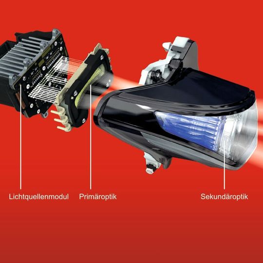 Um die Baugruppen des LED-Matrix-Scheinwerfers ordnungsgemäß zu verbinden, müssen sie präzise vorjustiert werden. Um die Baugruppen des LED-Matrix-Scheinwerfers ordnungsgemäß zu verbinden, müssen sie präzise vorjustiert werden.