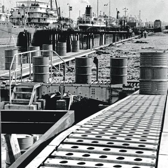 Förderband von Stöhr aus dem Jahr 1920 für Anwendungen im Hafen. Förderband von Stöhr aus dem Jahr 1920 für Anwendungen im Hafen.