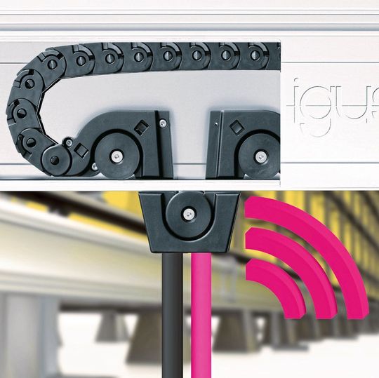 Die „micro flizz“ führt Energie, Daten und Medien sicher auch bei hohen Geschwindigkeiten auf engem Bauraum. Für eine vorausschauende Wartung können Anwender das „igus CF.D“ integrieren, das die Datenübertragungseigenschaften der Leitungen überwacht. Die „micro flizz“ führt Energie, Daten und Medien sicher auch bei hohen Geschwindigkeiten auf engem Bauraum. Für eine vorausschauende Wartung können Anwender das „igus CF.D“ integrieren, das die Datenübertragungseigenschaften der Leitungen überwacht.