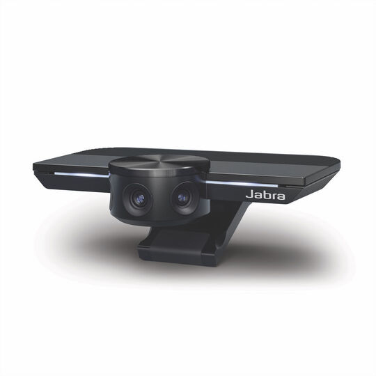 La soluzione video panoramica 4K plug-and-play PanaCast di Jabra è dotata di tre videocamere da 13MP.