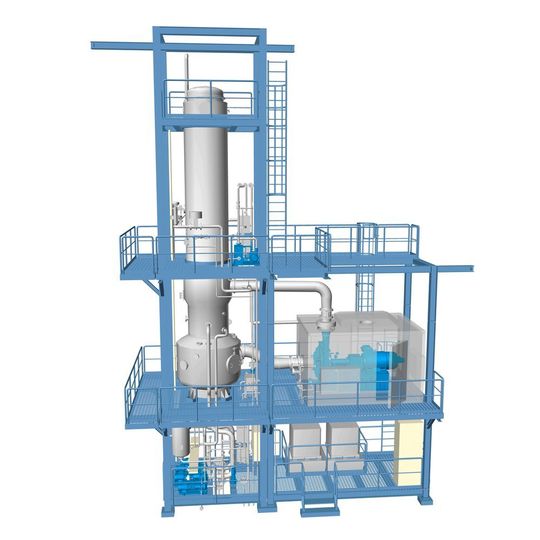 Eine 3-D-Grafik des Gea Verdampfers für Bracco. Eine 3-D-Grafik des Gea Verdampfers für Bracco.