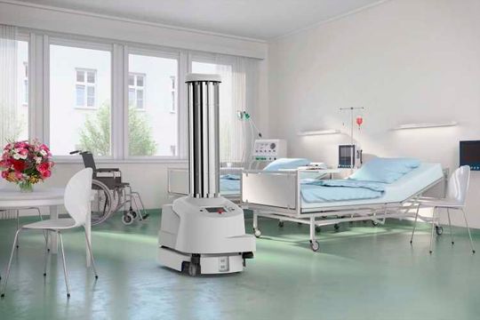Der UVD Robot vernichtet 99,99 Prozent aller Krankenhaus-Erreger. Der UVD Robot vernichtet 99,99 Prozent aller Krankenhaus-Erreger.