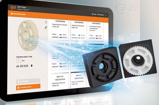 Für die Fertigung von Verschleißteilen in Sonderformen bietet Igus einen 3D-Druckservice an. Für die Fertigung von Verschleißteilen in Sonderformen bietet Igus einen 3D-Druckservice an.