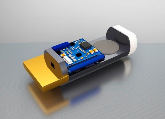 Ein Beispiel eines Jumo Plastosens-Sensors für Digitale Freiform Multisensorik. Ein Beispiel eines Jumo Plastosens-Sensors für Digitale Freiform Multisensorik.