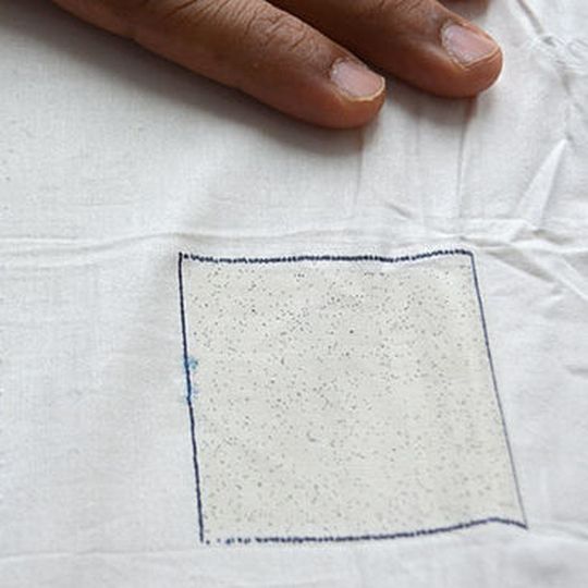 Unique cryptotag printed on the garment Unique cryptotag printed on the garment