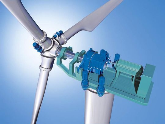 1 Optimierung möglich: Die zahlreiche Verschraubungen an Windenergieanlagen (blau dargestellt) lassen sich durch mechanische Spannelemente mit Vielfachschrauben (SVS) optimieren. Bild: Bosch Rexroth 1 Optimierung möglich: Die zahlreiche Verschraubungen an Windenergieanlagen (blau dargestellt) lassen sich durch mechanische Spannelemente mit Vielfachschrauben (SVS) optimieren. Bild: Bosch Rexroth