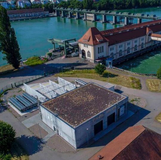 Bestehende Power-to-Gas-Anlage am Laufwasserkraftwerk Wyhlen am Hochrhein Bestehende Power-to-Gas-Anlage am Laufwasserkraftwerk Wyhlen am Hochrhein