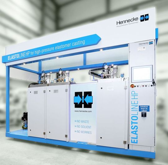 Bisher war eine Elastomerverarbeitung mit Hochdruck-Dosiermaschinen nicht möglich. Hennecke bringt mit der Elastoline HP ein System an den Start, das diesen Mangel jetzt beseitigt. Bisher war eine Elastomerverarbeitung mit Hochdruck-Dosiermaschinen nicht möglich. Hennecke bringt mit der Elastoline HP ein System an den Start, das diesen Mangel jetzt beseitigt.